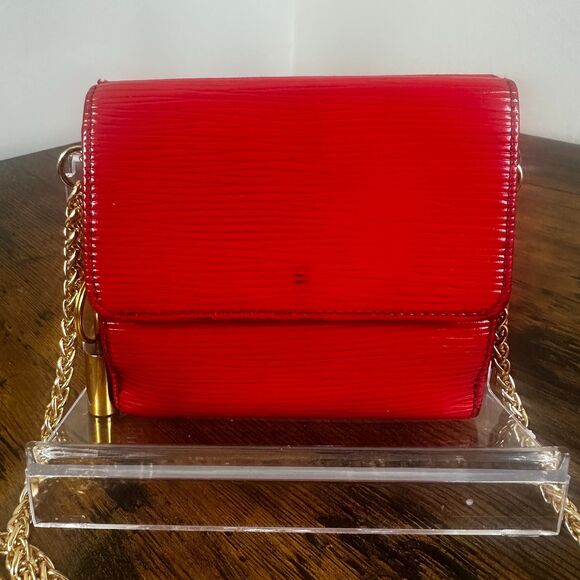 Louis Vuitton Red Epi Leather Vintage Wallet Padlock Gold Hardware Women - Picture 3 of 15